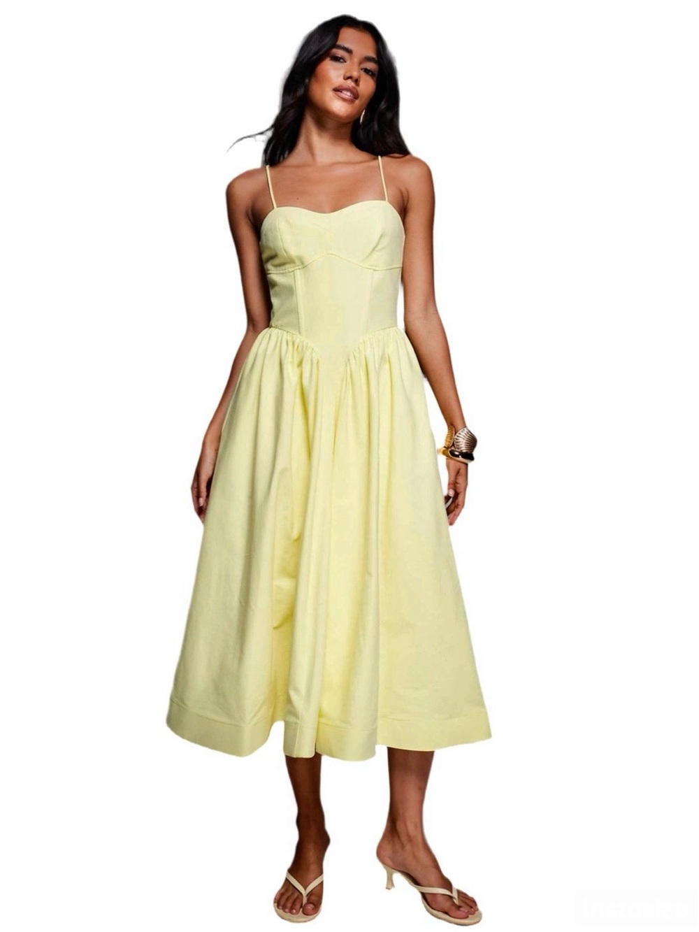 RIVER ISLAND Women’s voluminous corset midi dress💛💛